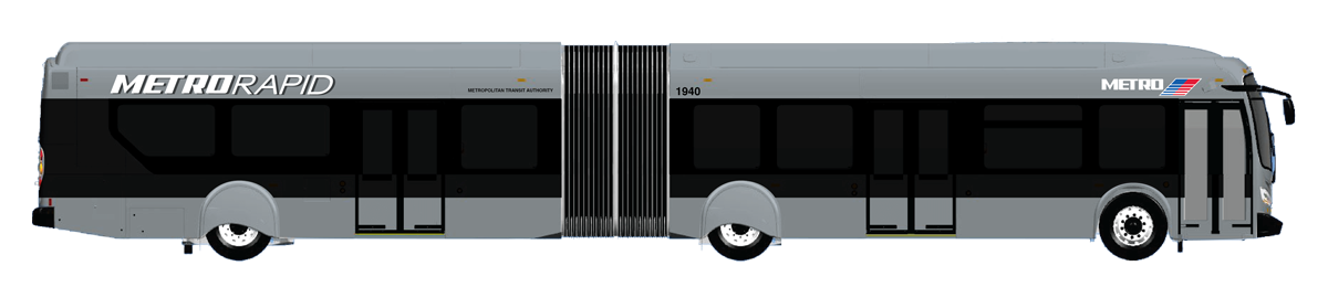 Computer rendering of Metro Rapid bus